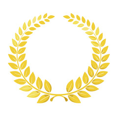 Obraz premium Golden laurel wreath vector illustration award and success symbol
