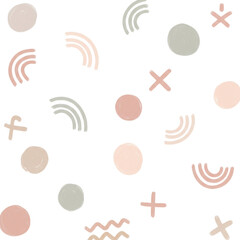 Abstract pastel pattern for background or decoration isolated PNG with Transparent Background