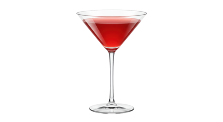 Elegant cosmopolitan cocktail in a martini glass isolated, refreshing alcoholic beverage for celebrations and special occasions