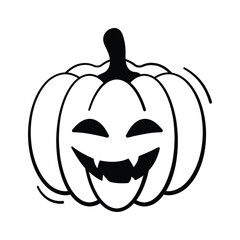 Take a look at this amazing doodle icon of halloween pumpkin