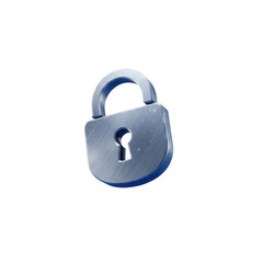 Metallic padlock for security concept isolated PNG with Transparent Background