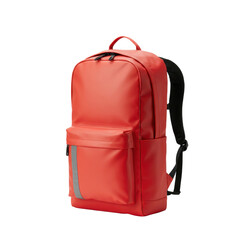 Red backpack for school, travel, or everyday use isolated PNG with Transparent Background