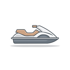 Illustration of a modern jet ski with colored accents