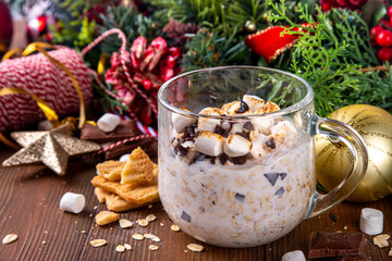 Overnight s`mores oatmeal