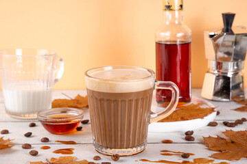 Maple syrup coffee latte