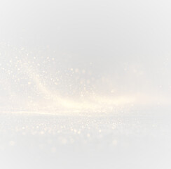 Christmas golden sparkle PNG overlay, glowing bokeh confetti texture, festive shining glitter background for holiday design and decoration use.