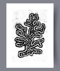 This abstract coral design in black and white highlights its stunning artistry and aesthetics