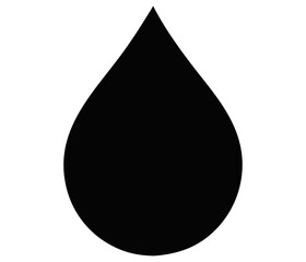 Fototapeta premium A single black oil drop, wet and shiny, is a transparent liquid vector icon