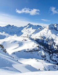 Naklejka premium Snowy mountain range landscape