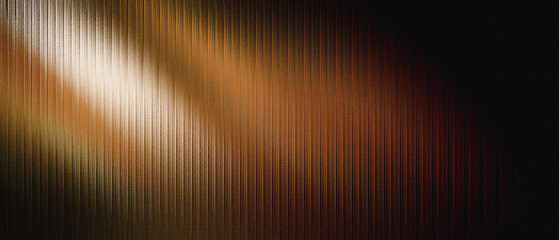 Abstract wide background with vertical stripe effect fading into dark tones. Warm golden hue combined with subtle noise creates depth and atmosphere.
