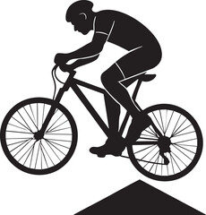Naklejka premium Cyclist Jump Trick Pose silhouette vector