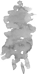 Black ink watercolor texture isolated on white background