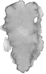 Black ink watercolor texture isolated on white background