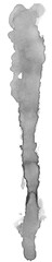 Black ink watercolor texture isolated on white background
