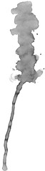 Black ink watercolor texture isolated on white background