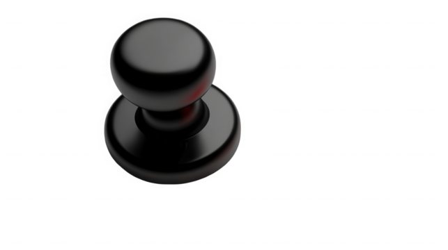 Sleek black pawn chess piece against a dark dramatic background render on transparent background