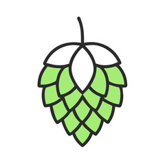 Simplified logo for beer or brewery blue hops with lines	
