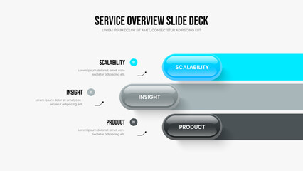 Enterprise Analysis 3 Option Infographic Slideshow Template. Company Performance Frame Layout Vector Illustration. Corporate Overview Three Step Diagram Presentation Design.
