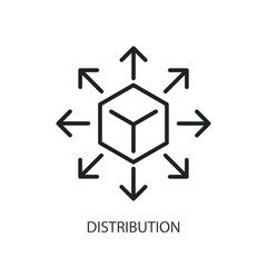 Distribution thin line vector icons.