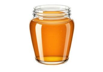 Jar of golden honey isolated PNG, sweet natural food product for healthy eating and cooking on transparent background