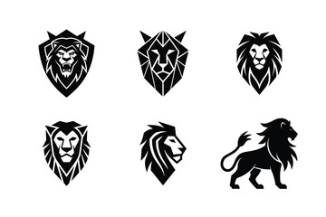 Obraz premium Lion Head Logo Bundle Set | Powerful Vector Collection