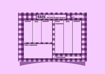 Purple Gingerham budget planner 