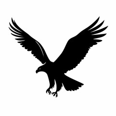 Fototapeta premium Majestic eagle silhouette soaring through the sky with grace and power.