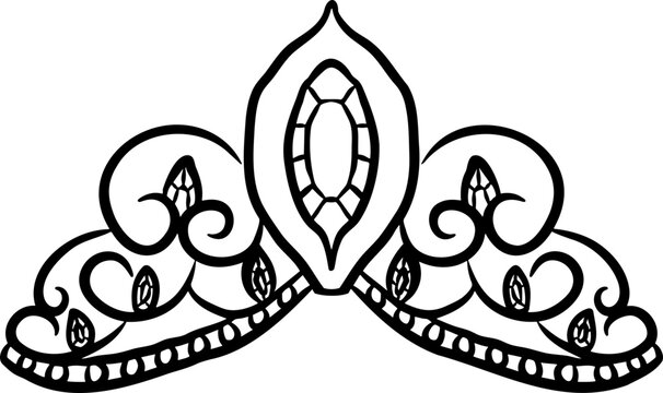 black tiara with gems, elegant design clip art preview