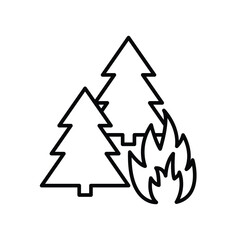 Forest fire  icon vector emergency sign web design