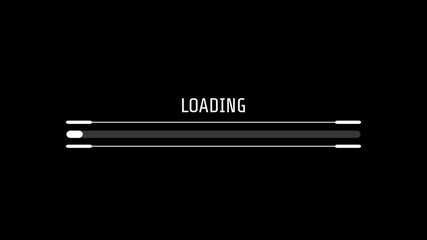Cyberpunk style loading bar animation with glitches, digital distortions. Glitched cyberpunk downloading process. - Powered by Adobe