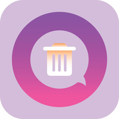 Gradient trash bin icons for mobile app interface. Modern delete symbol vector. Stylish trash can vector, rubbish container logo.