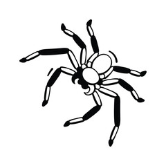 Horror spider icon crawling perfect for haunted Halloween art.
