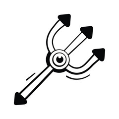 Evil trident weapon symbol for devils, demons, and Halloween