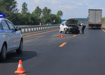 Car accident on a country road