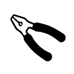Obraz premium Black Line Pliers Icon