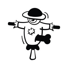 Haunted scarecrow icon symbolizing spooky farms and Halloween nights.