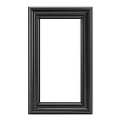 Black picture frame, rectangular, empty, isolated on black
