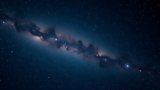 Elegant, luminous chains of star clusters weaving through the velvet blackness of space like a celestial necklace.