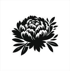 A Striking Silhouette Peony Flower Design Expressing Elegance and Natural Beauty Through Floral Art, an Iconic and Graceful Decorative Element