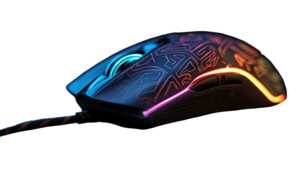 Gaming mouse, illuminated, detailed design