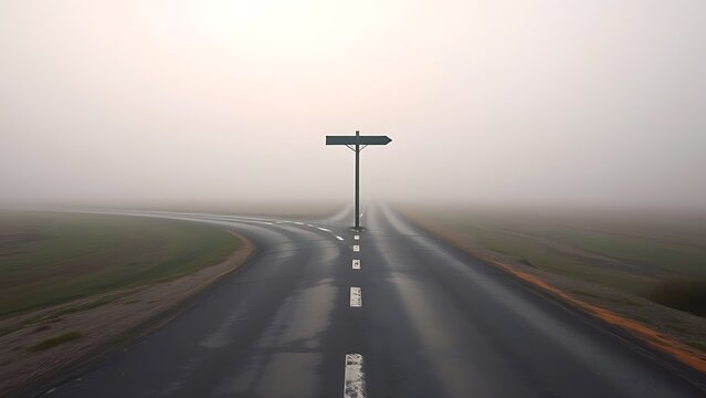 A conceptual crossroads splitting in two directions, symbolic path choice.