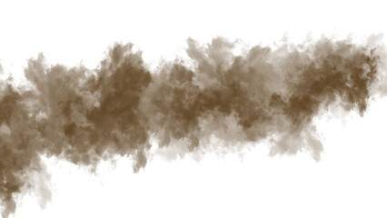 Dark Brown Paint Stroke with Jagged Edges and abstract isolated on a transparent background