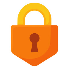 shine bright padlock safe security flat color vector illustration template design