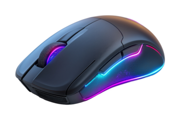 High-Performance Wireless Gaming Mouse �C Customizable RGB, Ergonomic Design for Immersive Gaming, PNG, no background