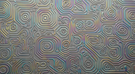 Naklejka premium Dynamic circuit pattern artwork digital studio abstract design modern environment top-down view technology concept