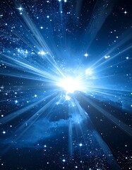 Starburst in a dark blue space