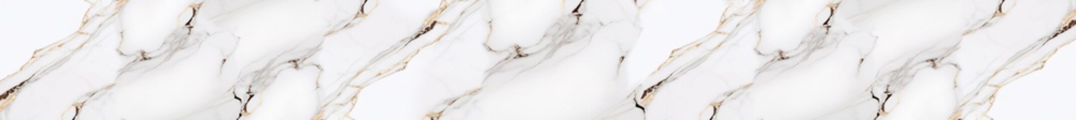White marble texture with golden veins seamless background for kitchen skinali panel or decorative panorama