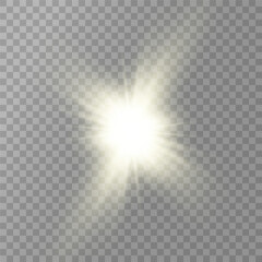 Realistic Sun Light Rays Effect on Transparent Background