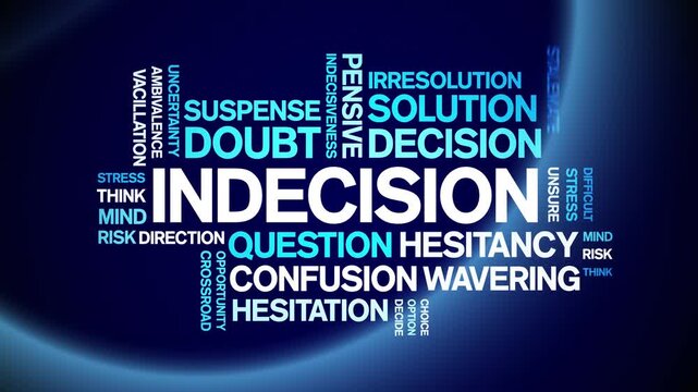 indecision animated word cloud-text design animation tag kinetic typography seamless loop.