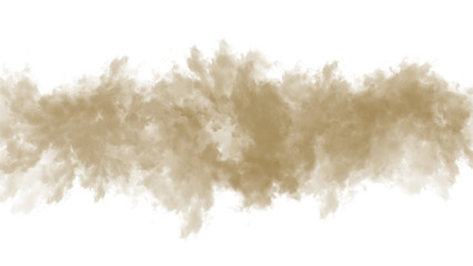 Rough Textured Brown Paint Stroke Across abstract isolated on a transparent background